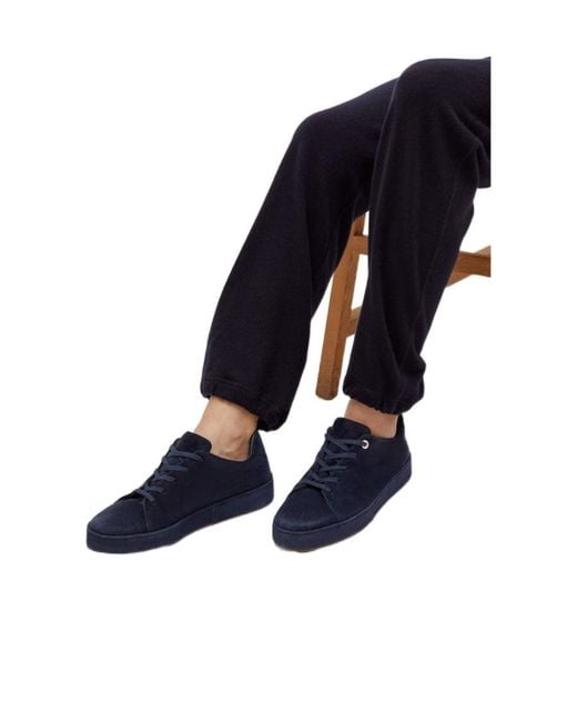 Loro Piana Blue Strap-Up Casual Sneakers