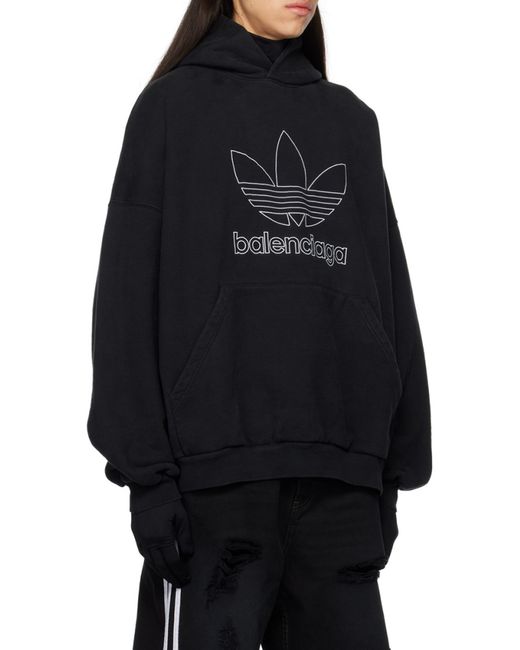 Balenciaga Black X Adidas Oversized Hoodie for men