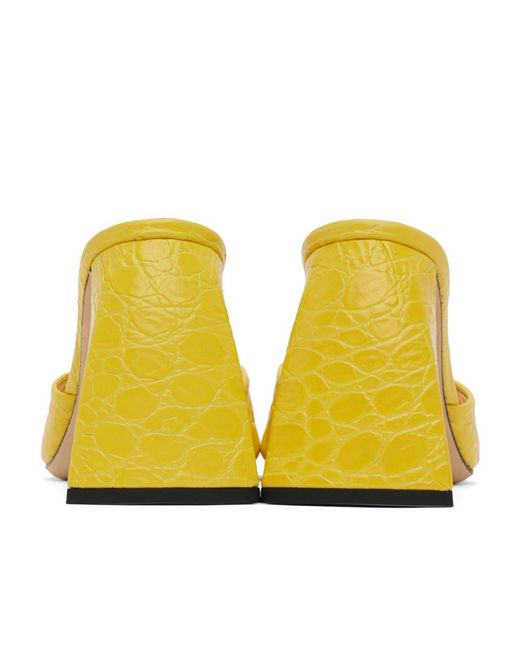 By Far Yellow Michele Flat Sandals