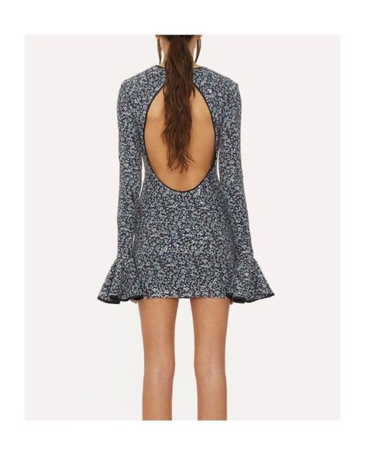 ROTATE BIRGER CHRISTENSEN Blue Cut-Out Detailed Sequinned Mini Dress