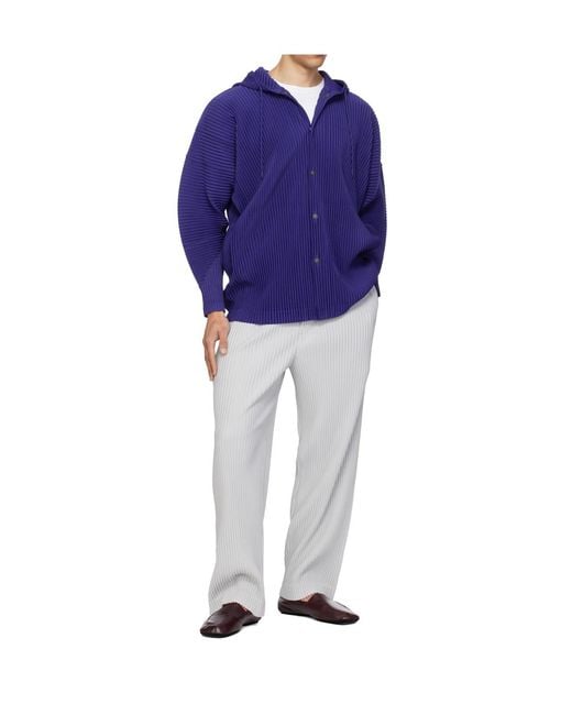 Homme Plissé Issey Miyake Blue Pleated Jacket for men