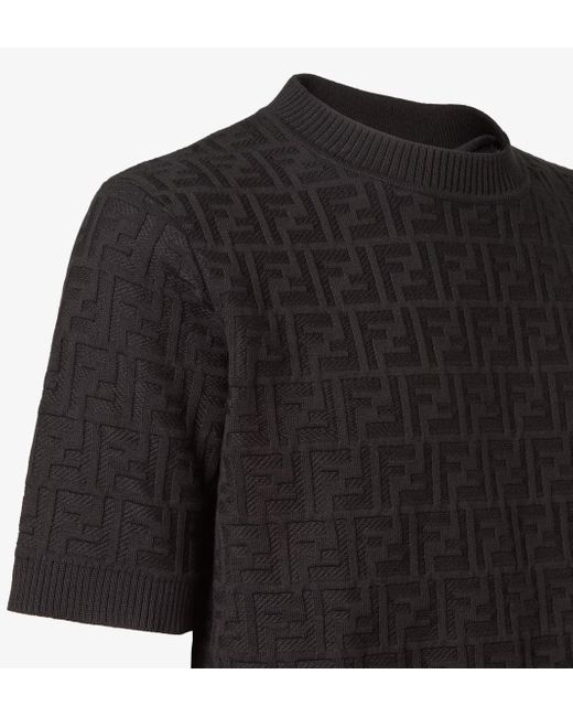 Fendi Black Ff Cotton Pullover for men