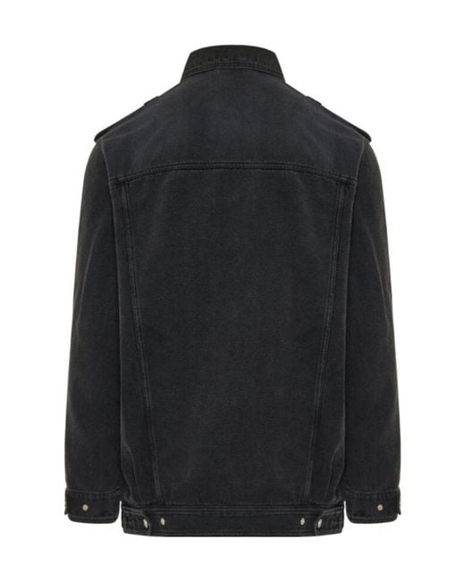 Isabel Marant Black Long-Sleeved Denim Coat for men