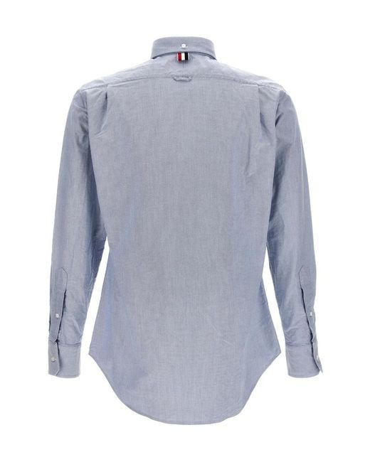 Thom Browne Blue Oxford Shirt for men
