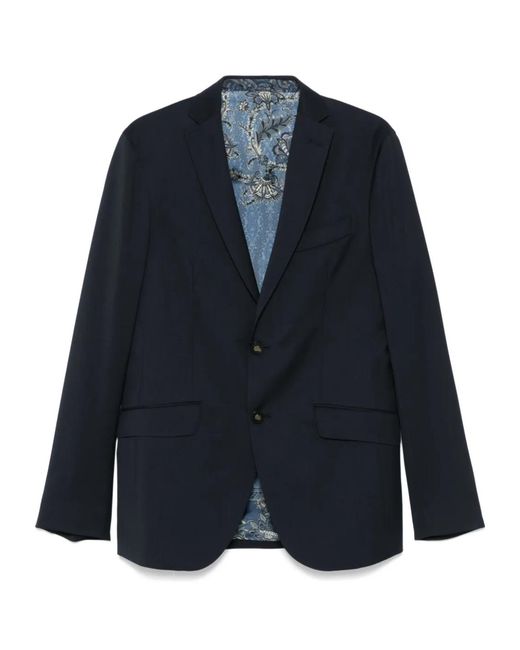 Etro Blue Wool Blazer for men