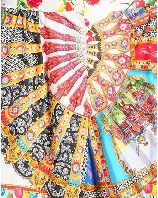 Dolce & Gabbana Red Colorful Woven Shorts