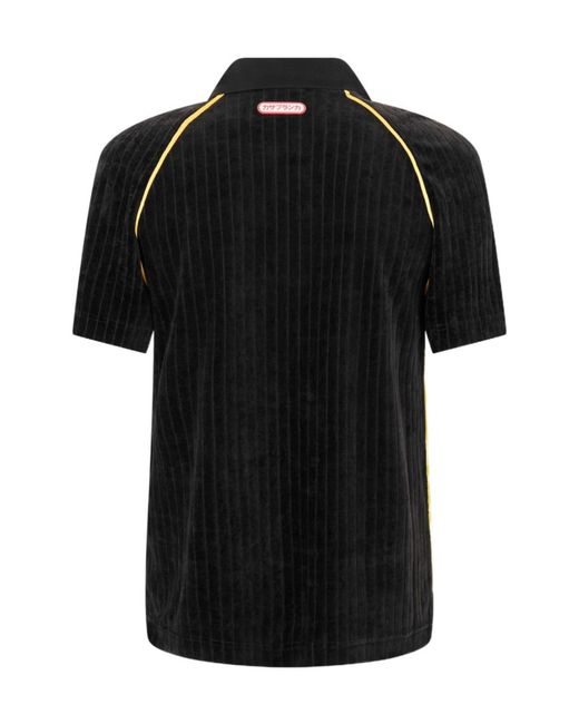 Casablanca Black Button-Down Short Sleeve Polo Shirt for men
