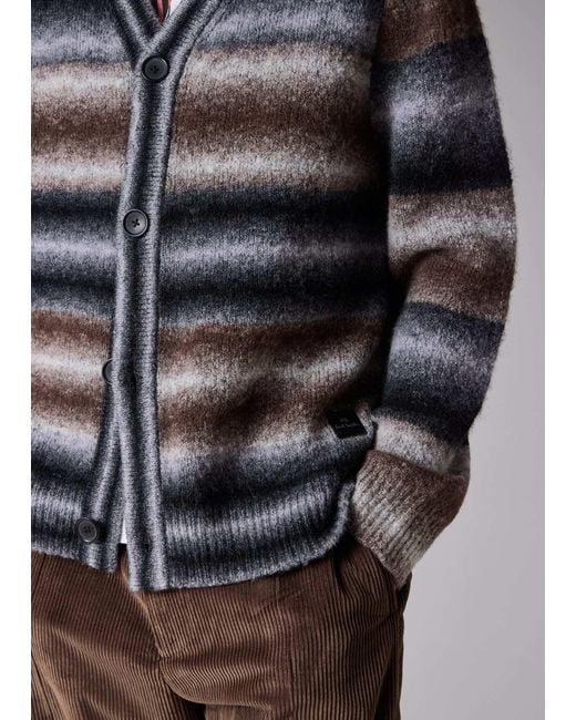 Paul Smith Black Striped V-Neck Cardigan for men