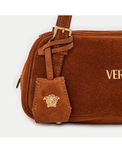 Versace Brown Solid Color Shoulder Bag