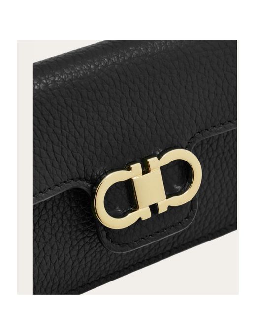 Ferragamo Black Ferragamo Gancini Plaque Folded Wallet