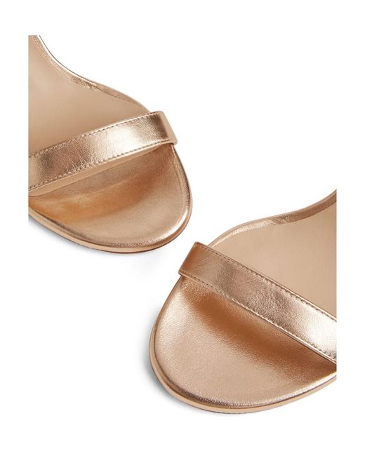 Stuart Weitzman Natural Logo High-Heeled Sandals