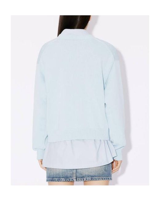 KENZO White Boke Flower Intarsia-Knit Jumper