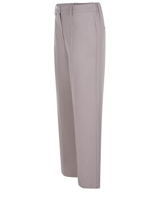 Alysi Gray Pressed-Crease Straight Leg Trousers