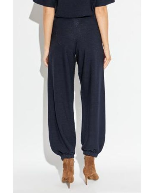 Fabiana Filippi Blue Wide-Leg Elasticated Cuff Trousers
