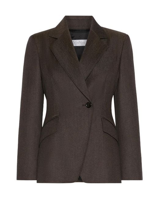 Max Mara Black Long-Sleeve Lapel Blazer
