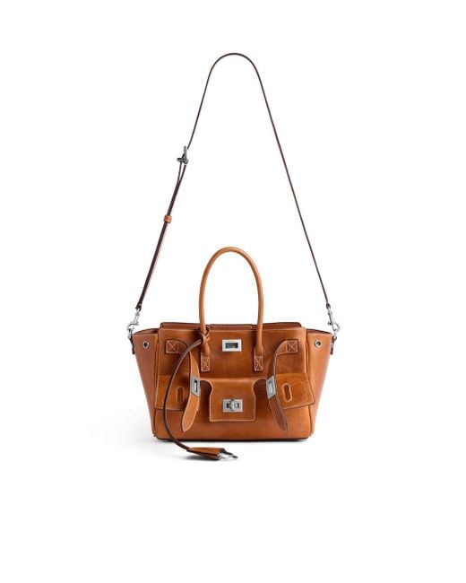 Balenciaga Brown Twist-Lock Top Handle Bag