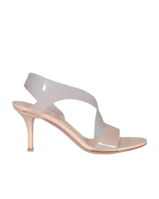 Gianvito Rossi White Metropolis Singback Open Toe Sandals