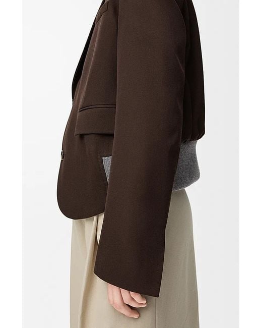 Loewe Brown Single-Breasted Cropped Jacket