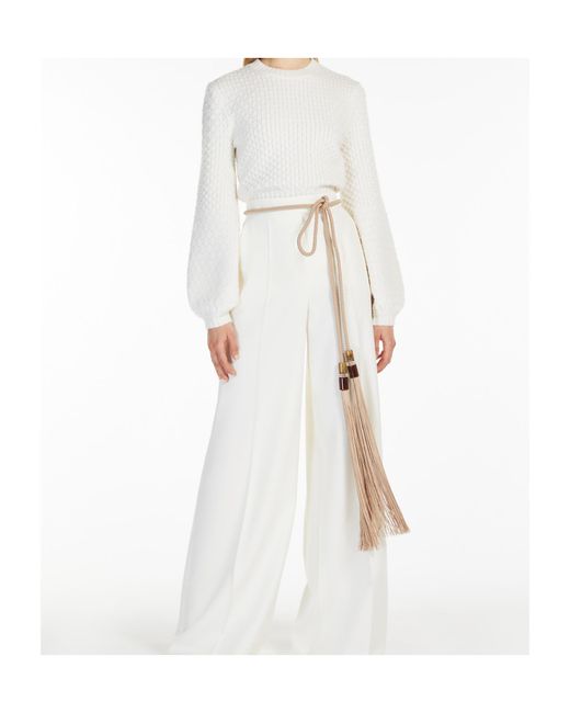 Max Mara White Elvira Crewneck Knitted Jumper