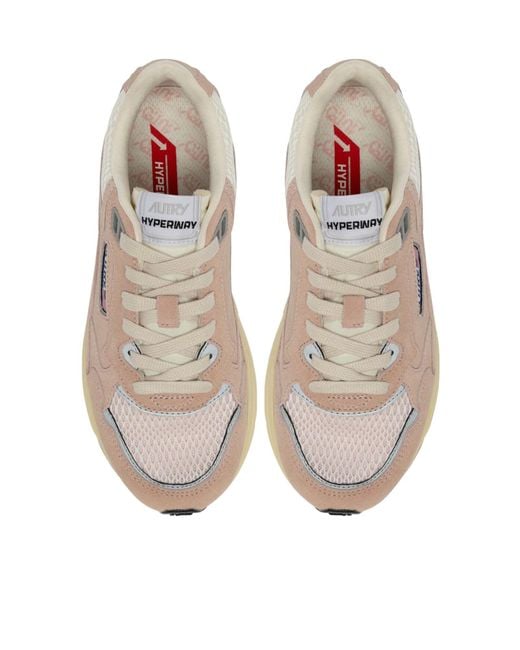 Autry White Hyperway Low-Top Sneakers
