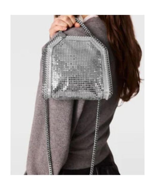 Stella McCartney Gray Falabella Chainmail Tiny Tote Bag