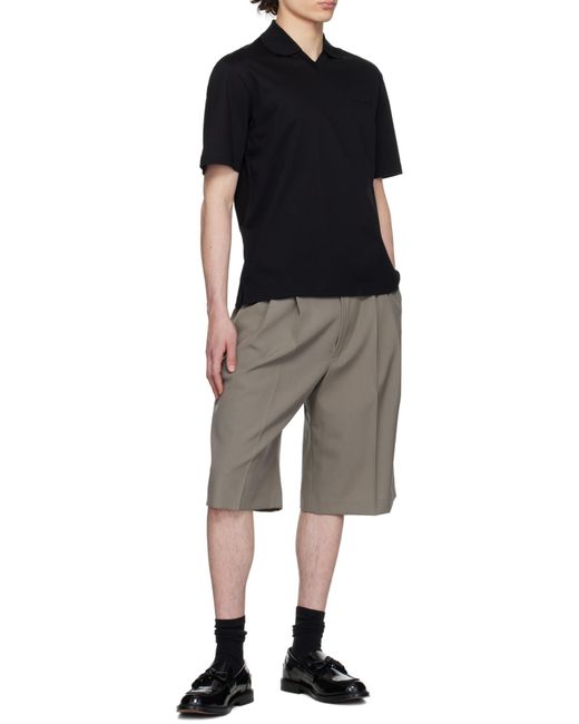 Mackage Black V-Neck Short Sleeved Polo Shirt for men