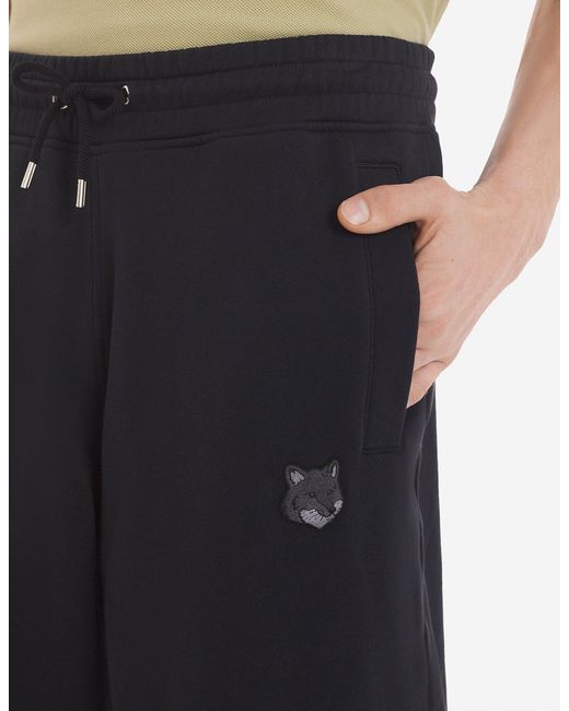 Maison Kitsuné Blue Maison Kitsuné Bold Fox Head Patch Oversize Jog Shorts for men
