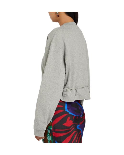 Dries Van Noten Gray Hasterfiela Drawstring Cotton Sweatshirt