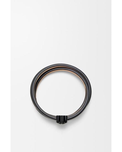 Loewe White Anagram Triple-Wrap Leather Bracelet