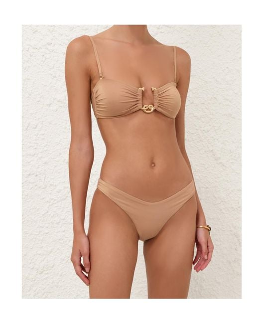 Zimmermann White Solstice Metallic Trim Bikini