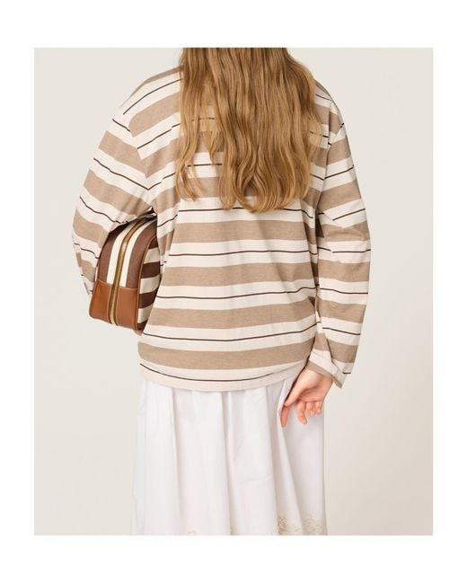 Miu Miu Multicolor Long-Sleeved Striped Polo Shirt