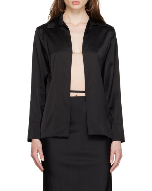 Jacquemus Blue Logo Plaque Long-Sleeve Shirt