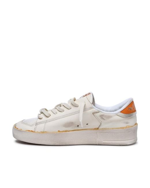 Golden Goose Deluxe Brand White Stardan Distressed-Effect Lace-Up Sneakers for men