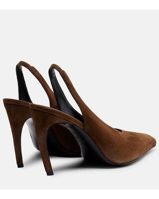 The Attico Brown Viper Slingback High-Heeled Sandals