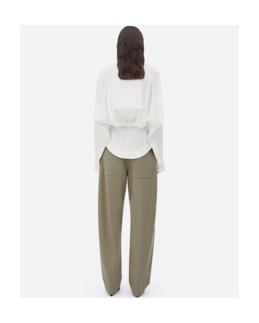 Bottega Veneta White Puff-Sleeved Buttoned Shirt