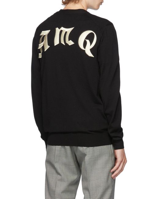 McQueen Black Button Cardigan for men
