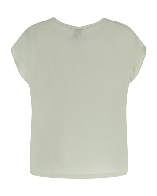 Pinko Green Short-Sleeved Crewneck Top