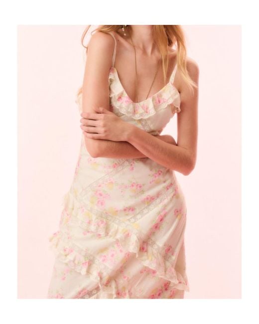LoveShackFancy Natural Nocelle Ruffled Maxi Dress