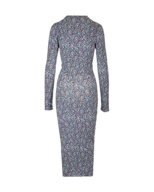 Isabel Marant Blue Isabel Marant Étoile Long-Sleeved Crewneck Dress