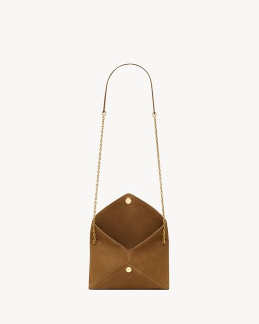 Saint Laurent White Cassandre Small Chain Pouch