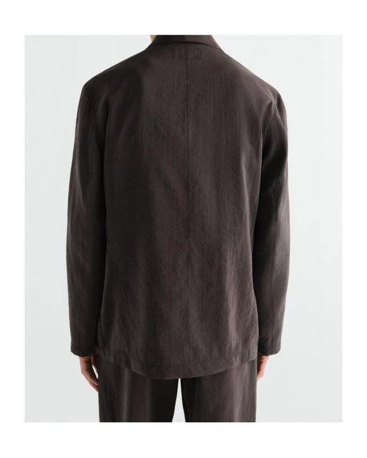 Lemaire Black Double-Breasted Relaxed Blazer for men