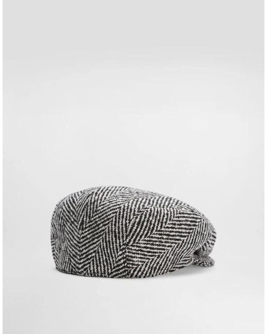 Dolce & Gabbana Gray Shetland Flat Cap for men