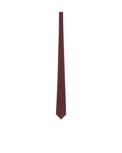 Saint Laurent White Micro Dot Silk Tie for men