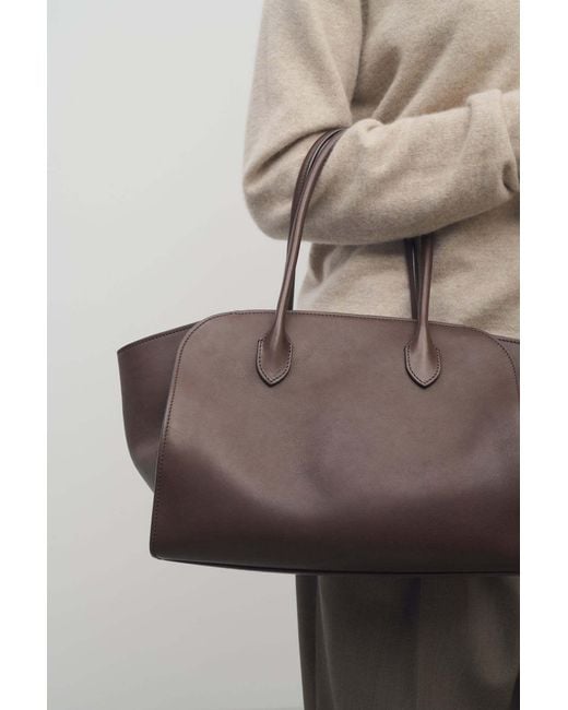 The Row Brown Marlo 12 Leather Bag