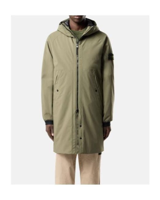 Stone Island Green Zipped Hooded Parka for men