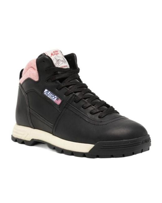 Autry Black High-Top Lace-Up Casual Shoes for men