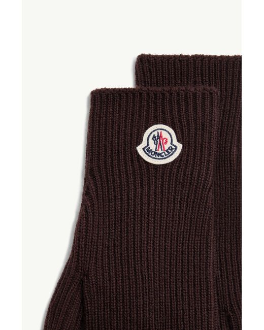 Moncler Red Wool Gloves