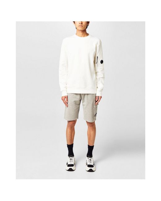C P Company White Cotton Shorts for men