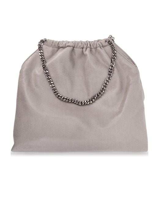 Stella McCartney Gray Falabella Medium Drawstring Shoulder Bag