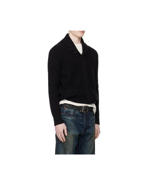 RRL Black Ralph Lauren Shawl Collar Cardigan for men